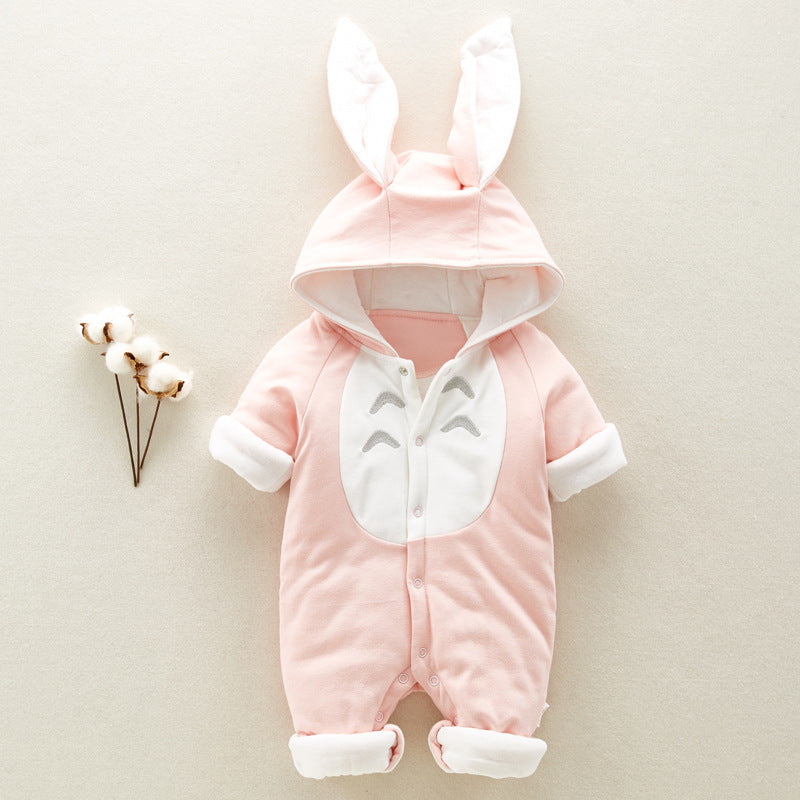 Baby Winter Romper - Cotton Padded Hooded Jumpsuit