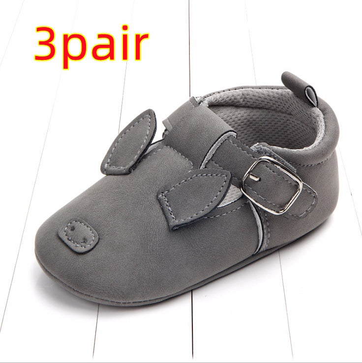 Baby Shoes - Cartoon Animal Matte Leather Non-Slip Soft Bottom