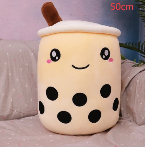 Cute Bubble Tea Plush Pillow - Kawaii Strawberry Milk Tea Stuffed Toy