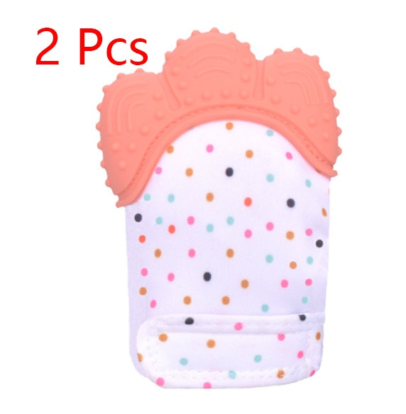 Baby Teether Gloves - Anti-Bite Silicone Molar Gloves with Sound