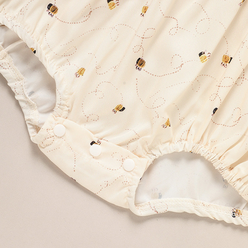 Baby Girl Honeybee Bubble Romper - 1st Bee Day Birthday Outfit