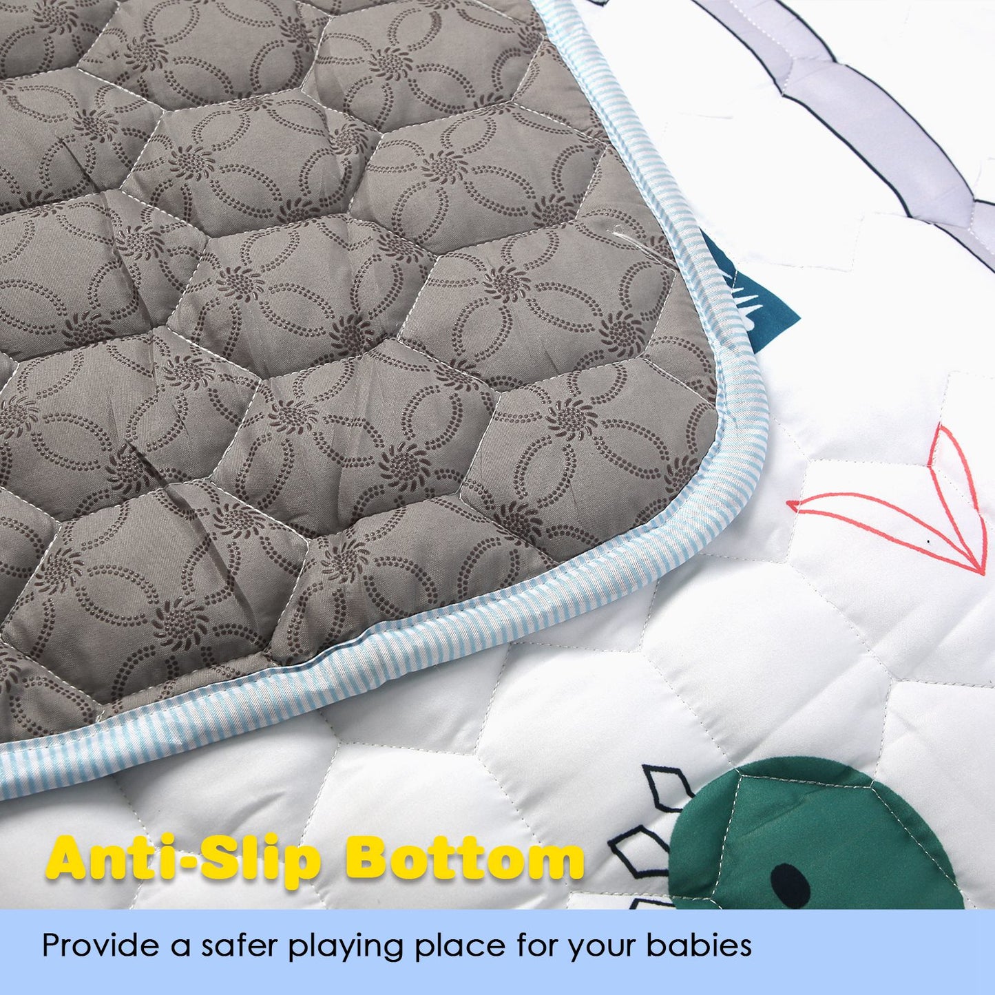 Baby Play Mat - Non-Slip Foldable Crawling Mat (71x59" or 50x50")