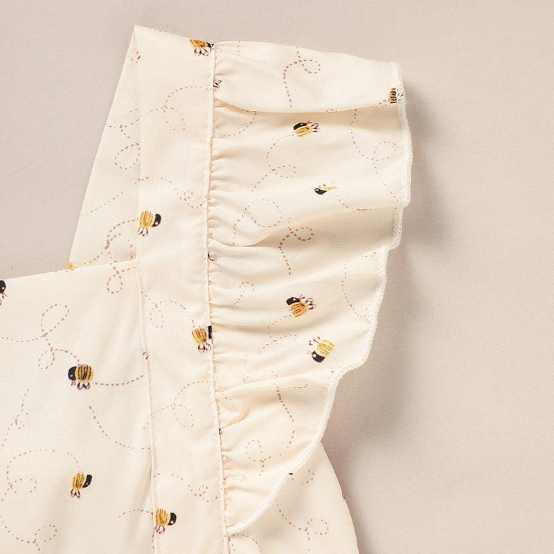 Baby Girl Honeybee Bubble Romper - 1st Bee Day Birthday Outfit