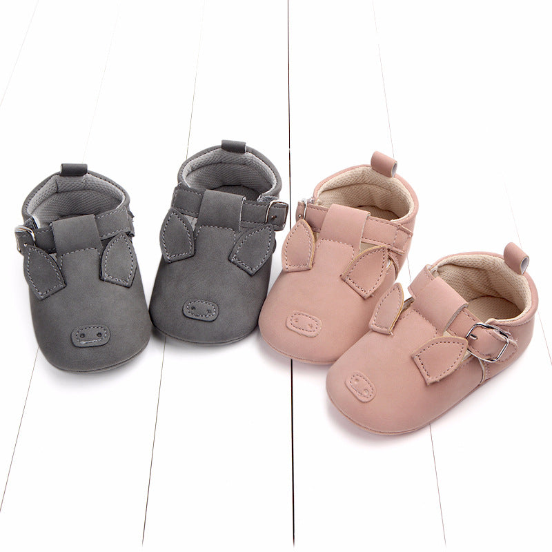 Baby Shoes - Cartoon Animal Matte Leather Non-Slip Soft Bottom
