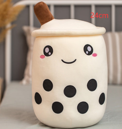 Cute Bubble Tea Plush Pillow - Kawaii Strawberry Milk Tea Stuffed Toy