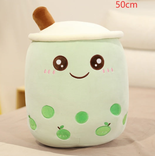 Cute Bubble Tea Plush Pillow - Kawaii Strawberry Milk Tea Stuffed Toy