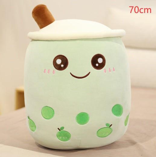 Cute Bubble Tea Plush Pillow - Kawaii Strawberry Milk Tea Stuffed Toy