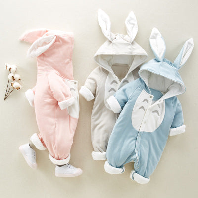 Baby Winter Romper - Cotton Padded Hooded Jumpsuit