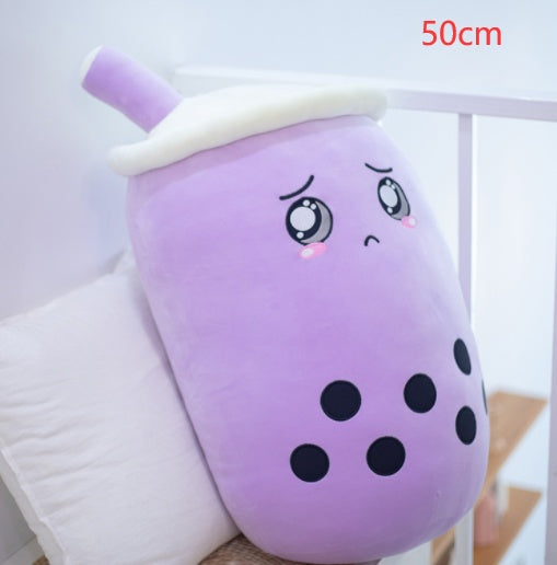 Cute Bubble Tea Plush Pillow - Kawaii Strawberry Milk Tea Stuffed Toy