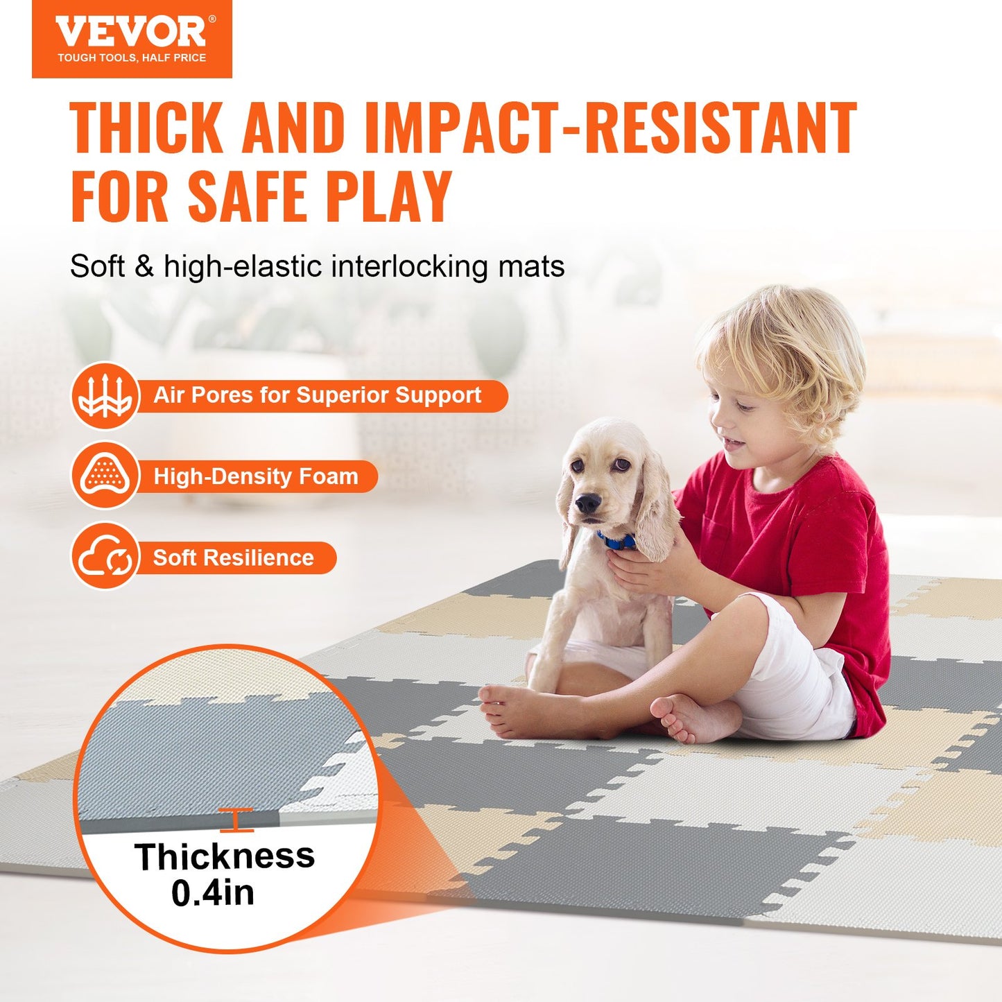 Kids Play Mat - 36 Tiles EVA Foam Puzzle Mat for Playroom & Nursery