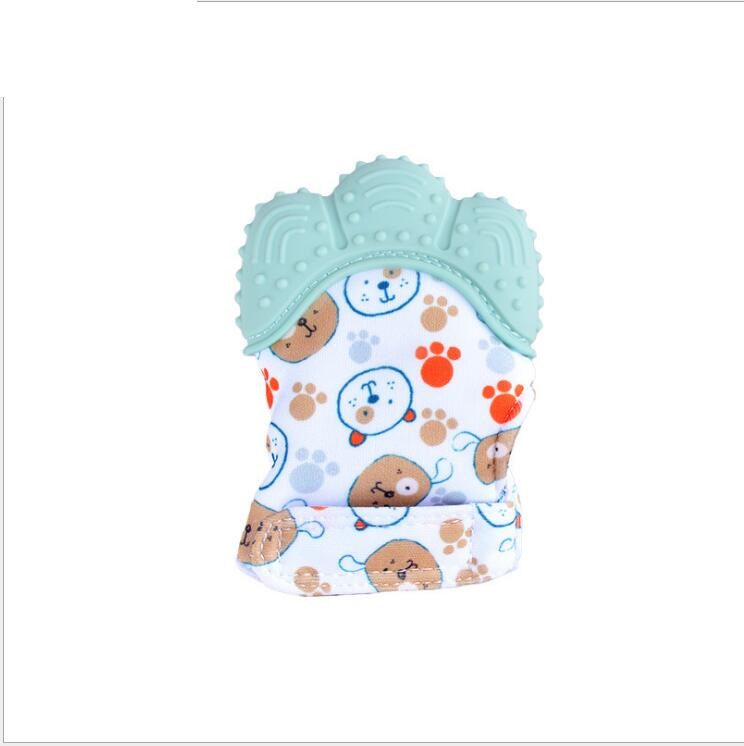 Baby Teether Gloves - Anti-Bite Silicone Molar Gloves with Sound
