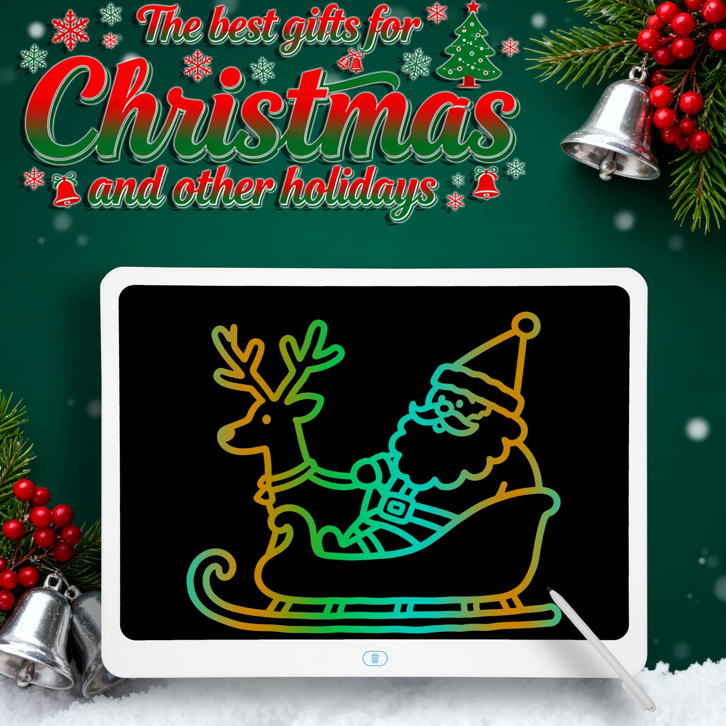 20-Inch LCD Writing Tablet - Colorful Erasable Drawing Board for Kids