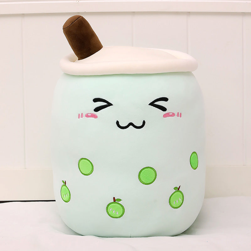 Cute Bubble Tea Plush Pillow - Kawaii Strawberry Milk Tea Stuffed Toy