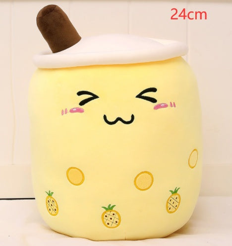 Cute Bubble Tea Plush Pillow - Kawaii Strawberry Milk Tea Stuffed Toy