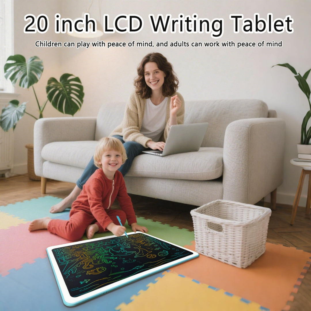 20-Inch LCD Writing Tablet - Colorful Erasable Drawing Board for Kids