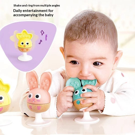 Baby Teething Rattle - Safe Silicone Teether & Rattle Toy