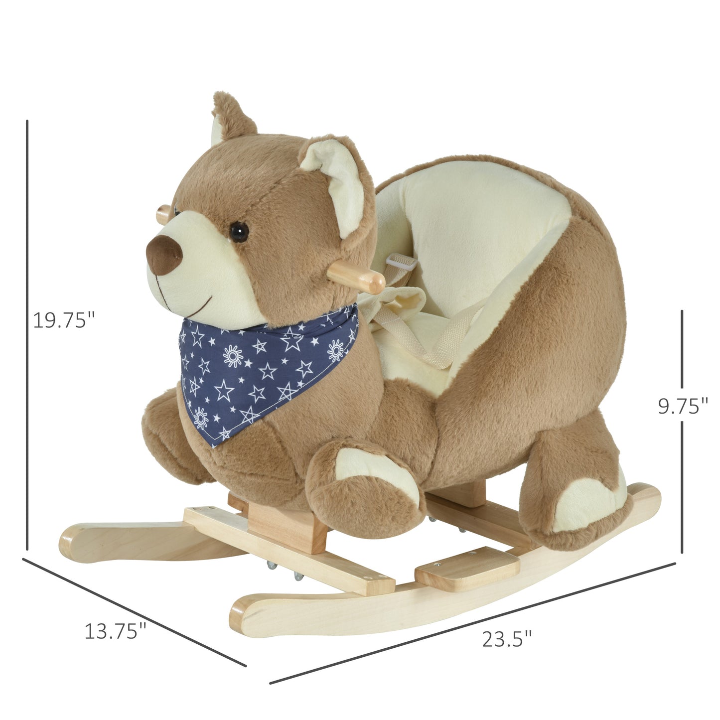 Baby Rocking Horse Bear - Plush Ride-On with Lullaby & Pedals (Ages 18-36 Months)