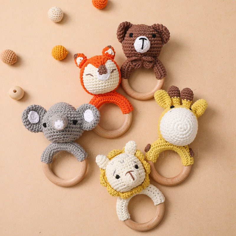 Baby Rattle Toy - Soft Knitted Animal Dolls for Newborns