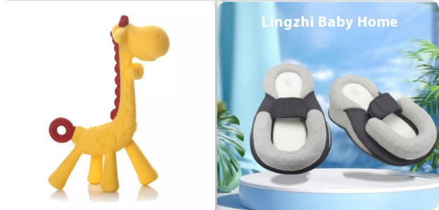 Giraffe Baby Teether Toy - Soft Silicone Molar Stick