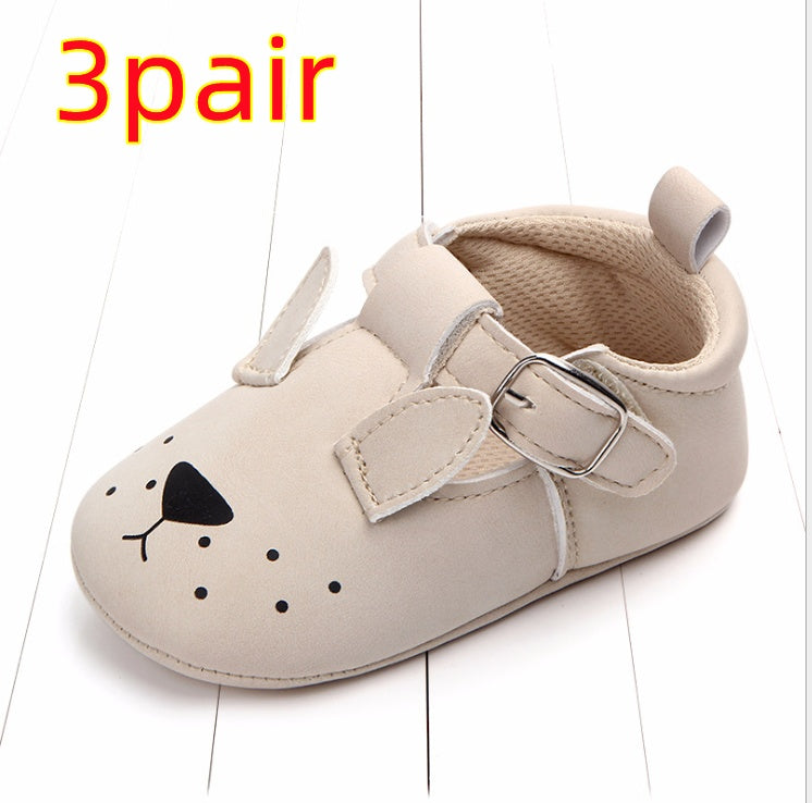 Baby Shoes - Cartoon Animal Matte Leather Non-Slip Soft Bottom