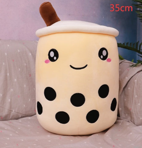 Cute Bubble Tea Plush Pillow - Kawaii Strawberry Milk Tea Stuffed Toy