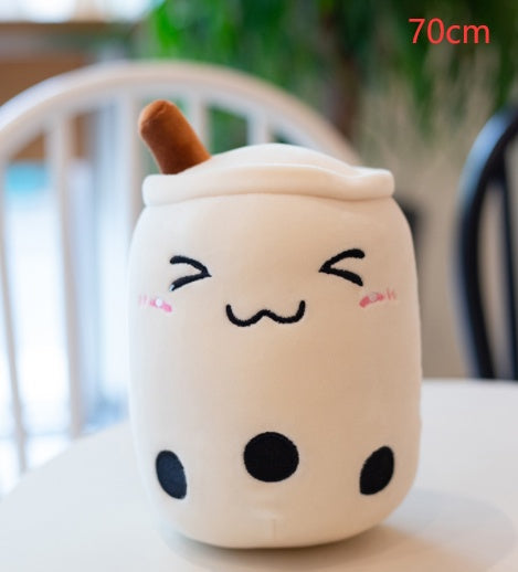 Cute Bubble Tea Plush Pillow - Kawaii Strawberry Milk Tea Stuffed Toy
