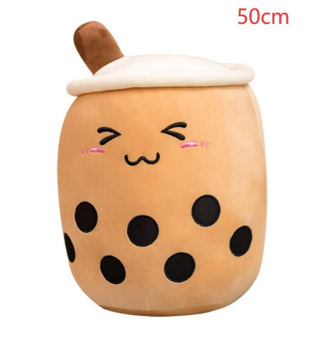 Cute Bubble Tea Plush Pillow - Kawaii Strawberry Milk Tea Stuffed Toy