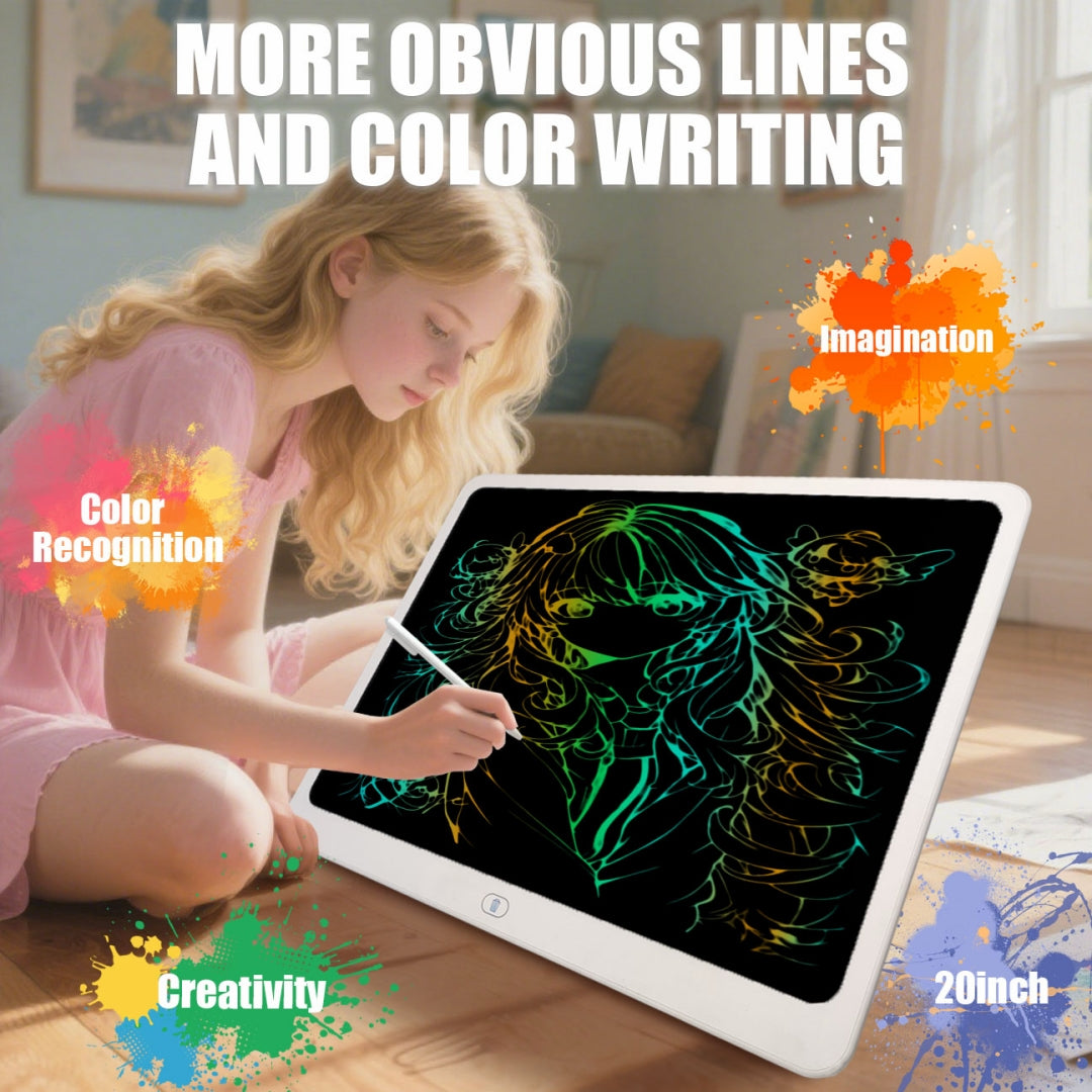 20-Inch LCD Writing Tablet - Colorful Erasable Drawing Board for Kids