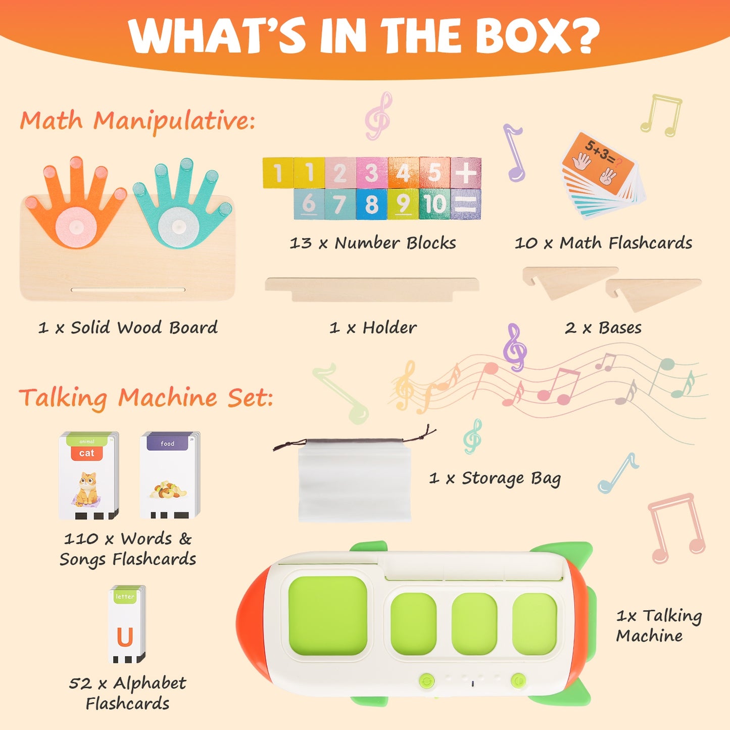 Talking Flash Cards & Finger Counting Math Board - Interactive Learning Toy