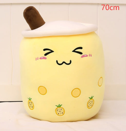 Cute Bubble Tea Plush Pillow - Kawaii Strawberry Milk Tea Stuffed Toy