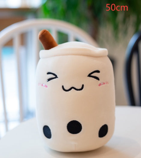 Cute Bubble Tea Plush Pillow - Kawaii Strawberry Milk Tea Stuffed Toy