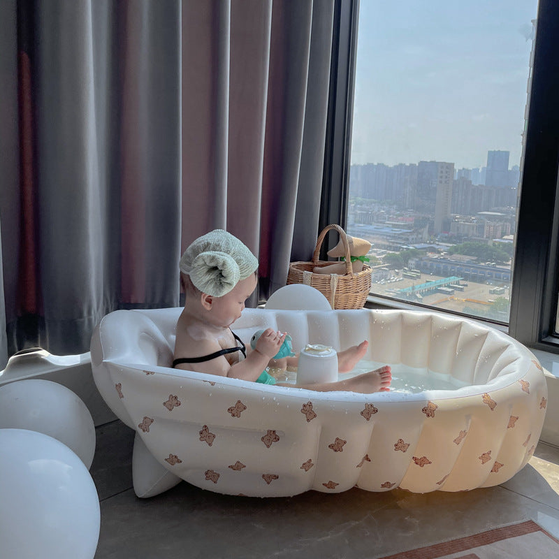 Inflatable Baby Bathtub - Portable Indoor Bath Tub for Infants & Toddlers