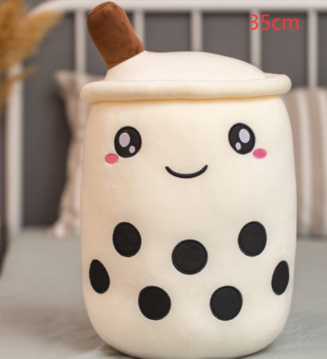 Cute Bubble Tea Plush Pillow - Kawaii Strawberry Milk Tea Stuffed Toy