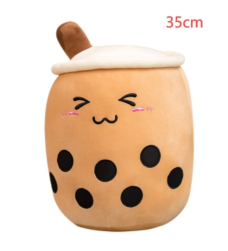 Cute Bubble Tea Plush Pillow - Kawaii Strawberry Milk Tea Stuffed Toy