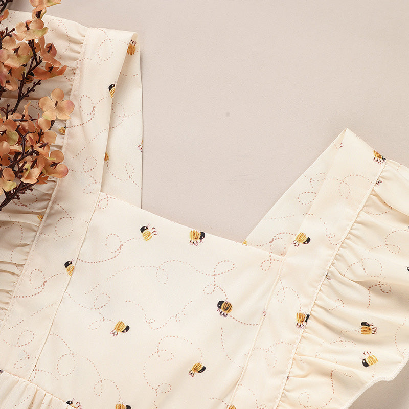 Baby Girl Honeybee Bubble Romper - 1st Bee Day Birthday Outfit