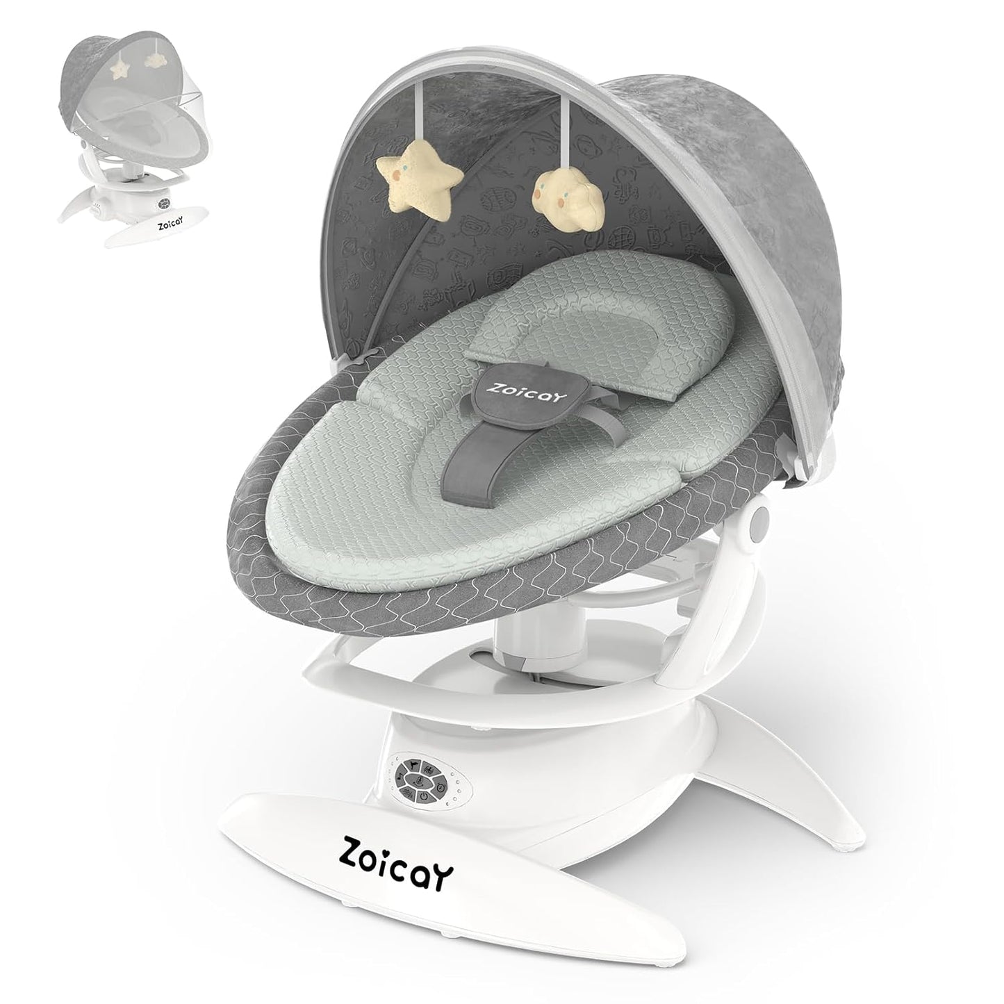 Electric Baby Swing with Motion Detection - 3 Modes, 12 Lullabies, 5 Speeds