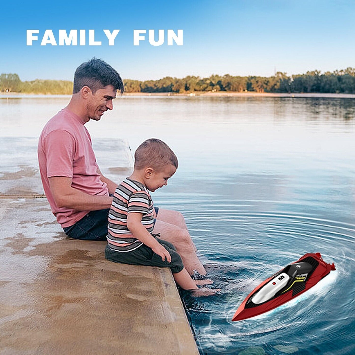 4DRC S5 Fast RC Boat - 20 MPH Racing Boat for Pools & Lakes