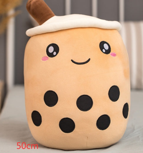 Cute Bubble Tea Plush Pillow - Kawaii Strawberry Milk Tea Stuffed Toy