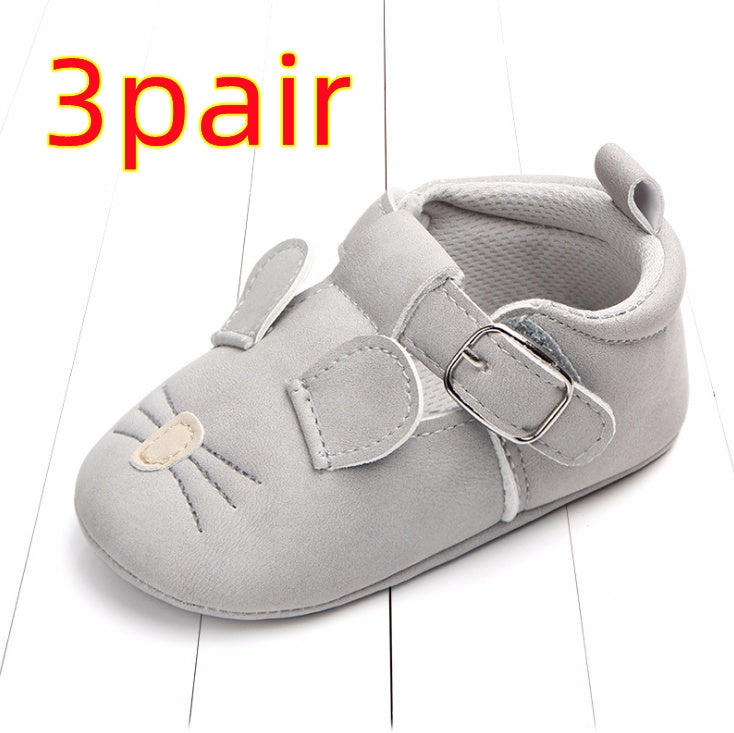 Baby Shoes - Cartoon Animal Matte Leather Non-Slip Soft Bottom