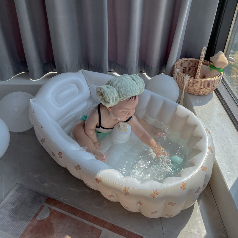 Inflatable Baby Bathtub - Portable Indoor Bath Tub for Infants & Toddlers
