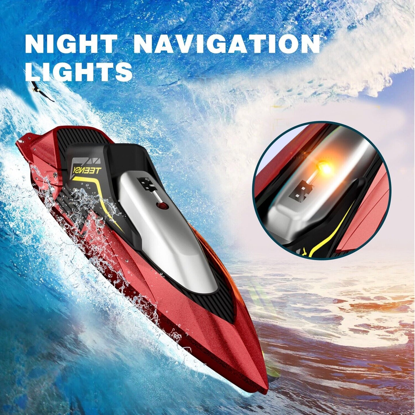 4DRC S5 Fast RC Boat - 20 MPH Racing Boat for Pools & Lakes