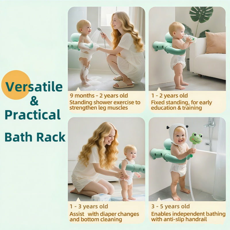 MiniJones Baby Bath Stand - Wall-Mounted Adjustable Suction Cup Holder