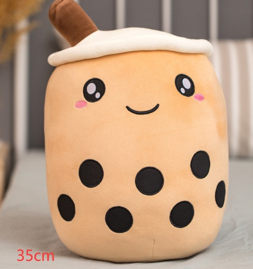 Cute Bubble Tea Plush Pillow - Kawaii Strawberry Milk Tea Stuffed Toy