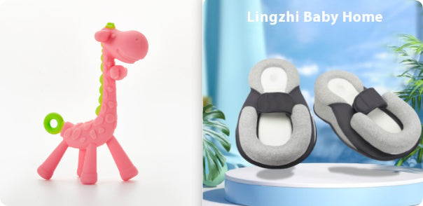 Giraffe Baby Teether Toy - Soft Silicone Molar Stick