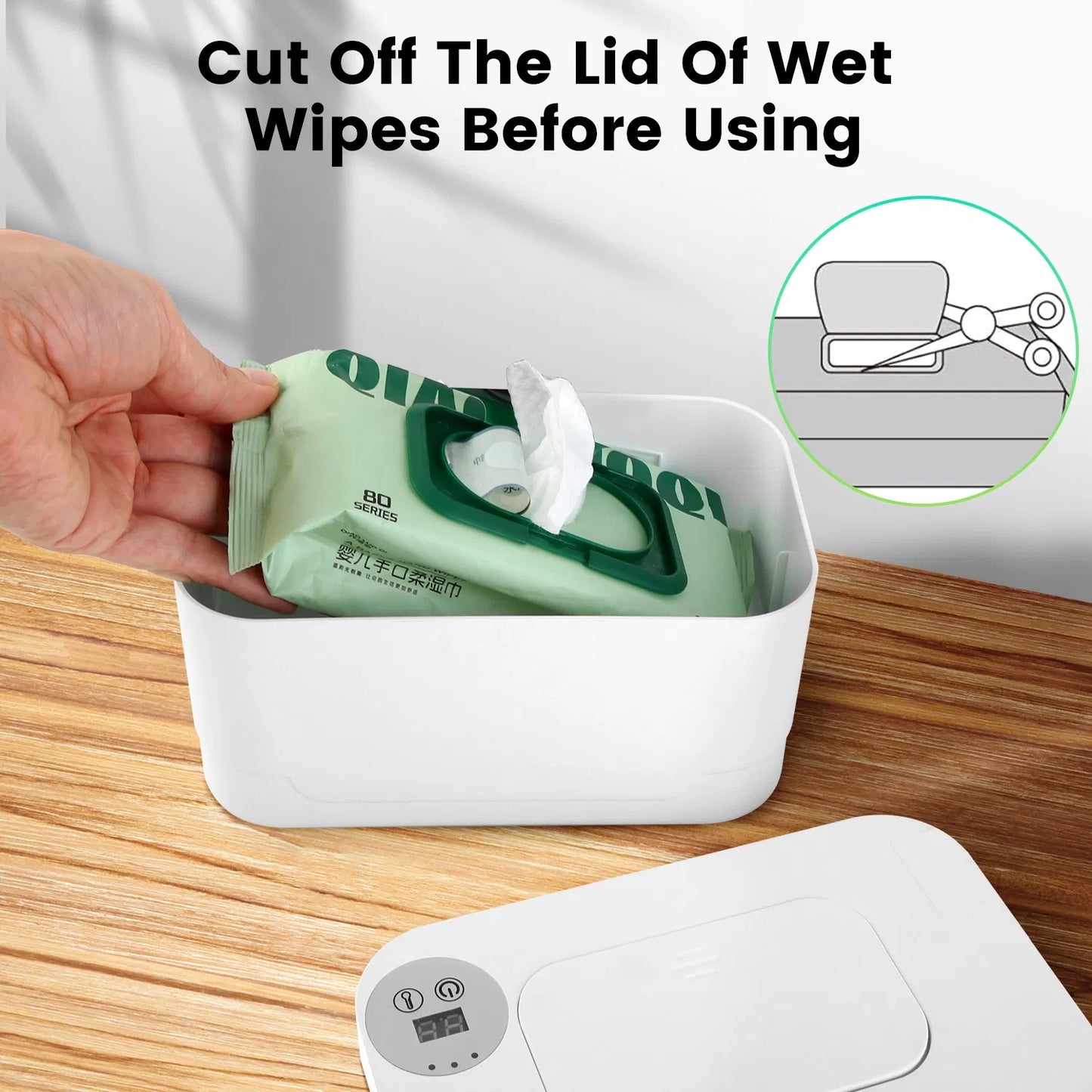 Baby Wipe Warmer - 3 Temperature Settings with Night Light