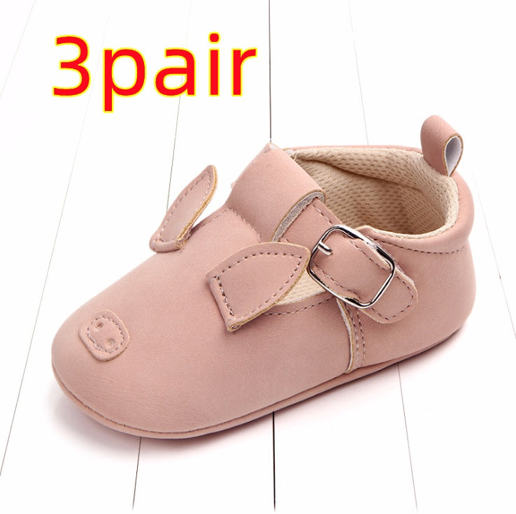 Baby Shoes - Cartoon Animal Matte Leather Non-Slip Soft Bottom