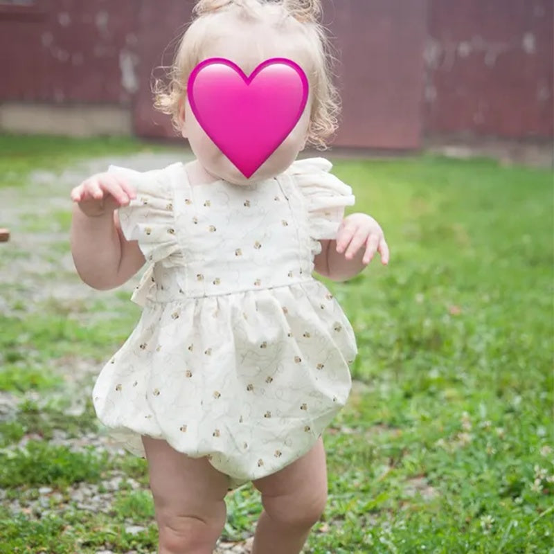 Baby Girl Honeybee Bubble Romper - 1st Bee Day Birthday Outfit