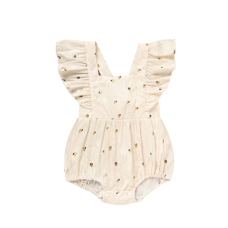 Baby Girl Honeybee Bubble Romper - 1st Bee Day Birthday Outfit