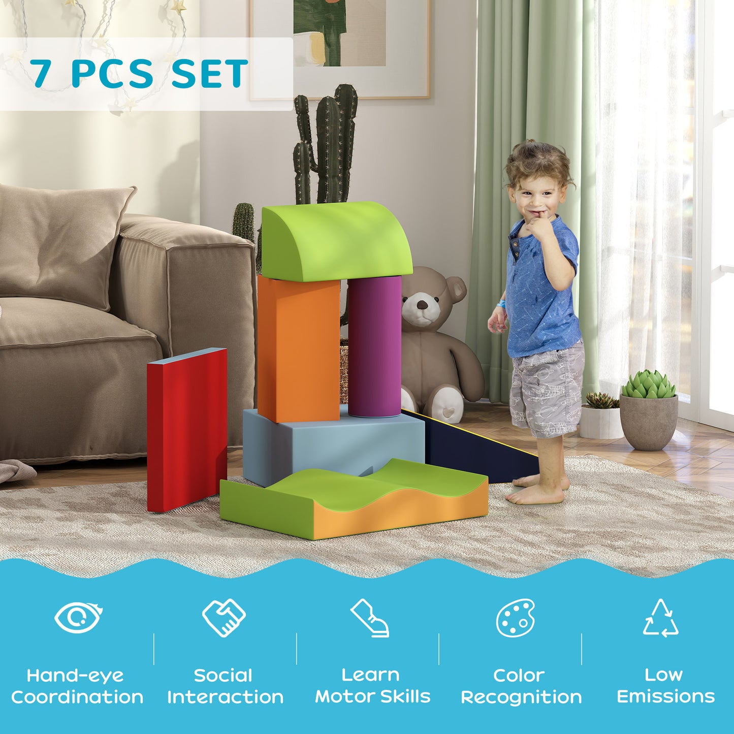 7-Piece Soft Climb & Crawl Activity Play Set - Contemporary Design