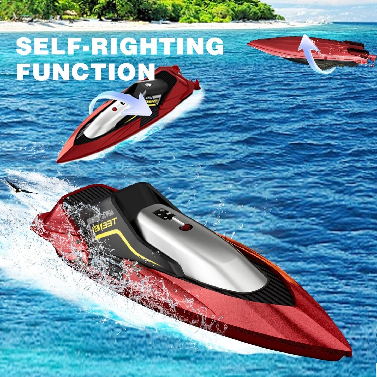 4DRC S5 Fast RC Boat - 20 MPH Racing Boat for Pools & Lakes